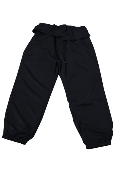 U377 makes pure color dark blue drawstring yoga sweatpants with wide waist, rubber bands and long feet. Combed sweatpants sweatpants franchise store 100% Tencel detail view-4